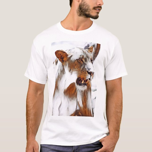 Lioness digital bearbeiteter T - Shirt (Vorderseite)