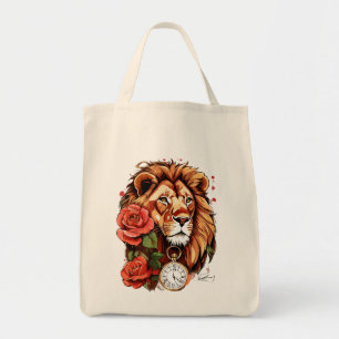 Lioness Grace: Rose Tattoo-Style Lebensmittelgesch Tragetasche