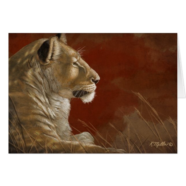 Lioness in der digitalen Shade-Malerei (Vorderseite (Horizontal))