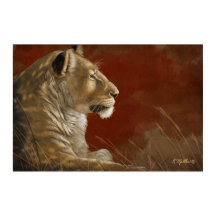 Lioness in der digitalen Shade-Malerei