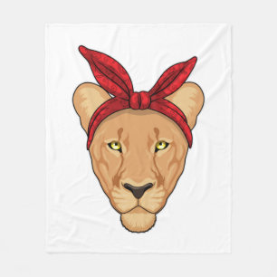 Lioness mit Bandana Fleecedecke