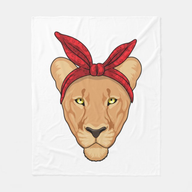Lioness mit Bandana Fleecedecke (Vorderseite)