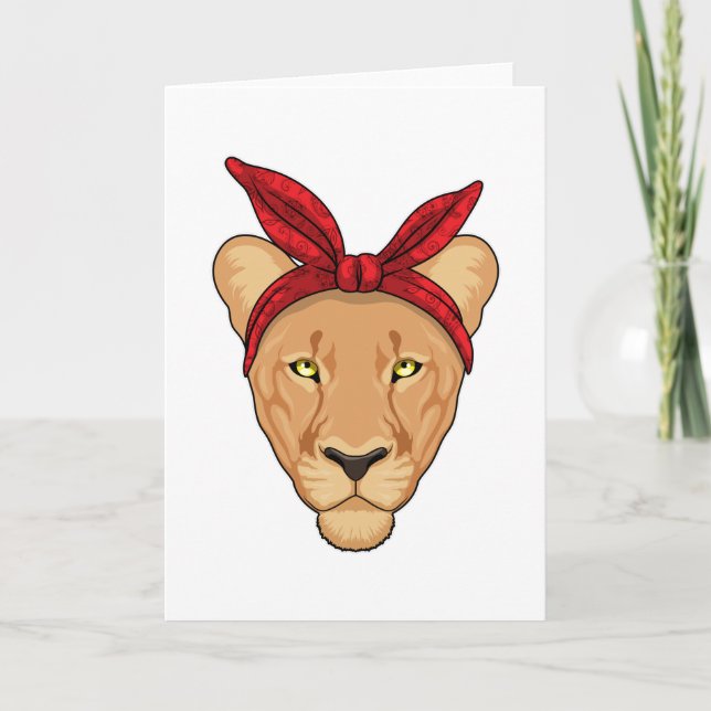 Lioness mit Bandana Karte (Vorderseite)