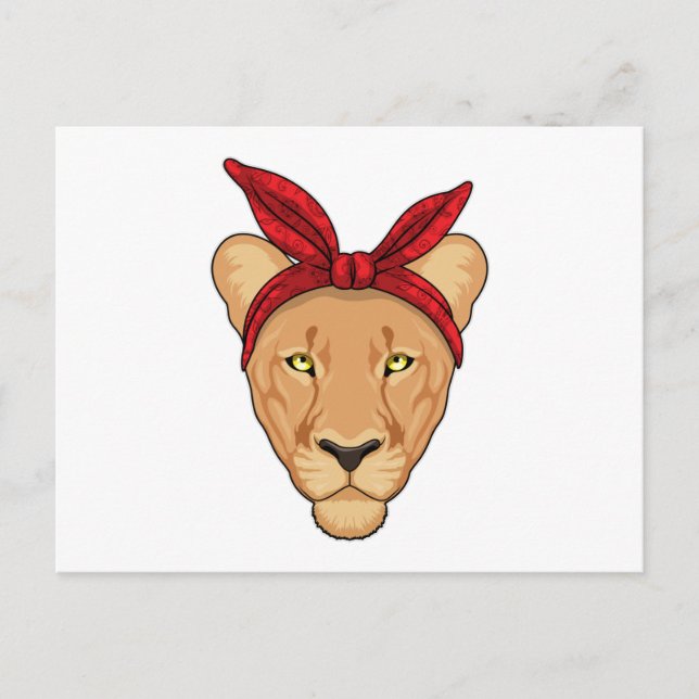 Lioness mit Bandana Postkarte (Vorderseite)