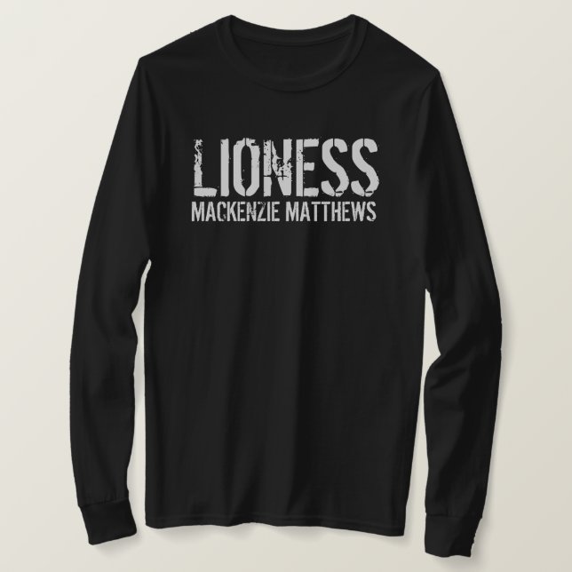 Lioness Personalisiert Black Women's Long Sleeve T-Shirt (Design vorne)