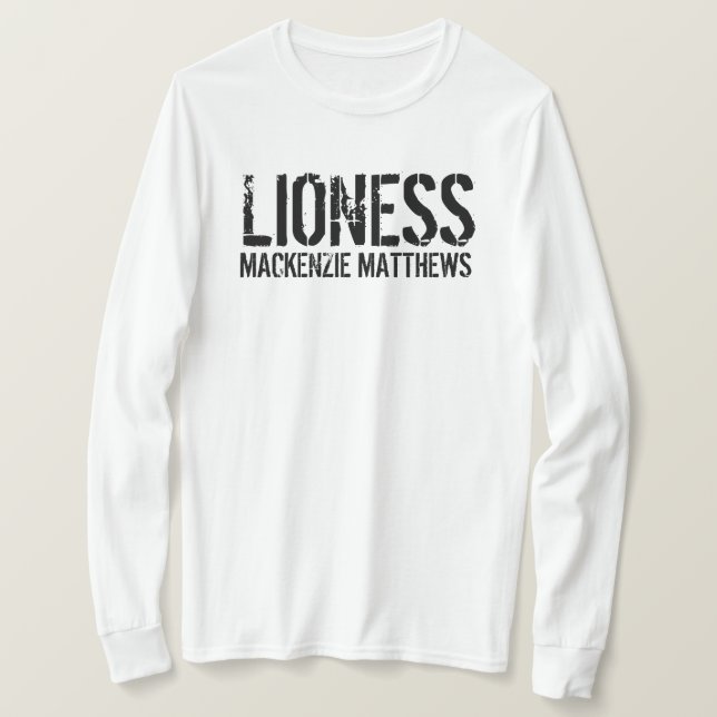 Lioness Personalisierte Frauenruhe T-Shirt (Design vorne)