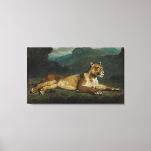 Lioness-Reklining, c.1855 (Öl auf Tafel) Leinwanddruck