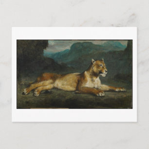 Lioness-Reklining, c.1855 (Öl auf Tafel) Postkarte
