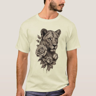 "Lioness Rose" Schulterkitzel T-Shirt