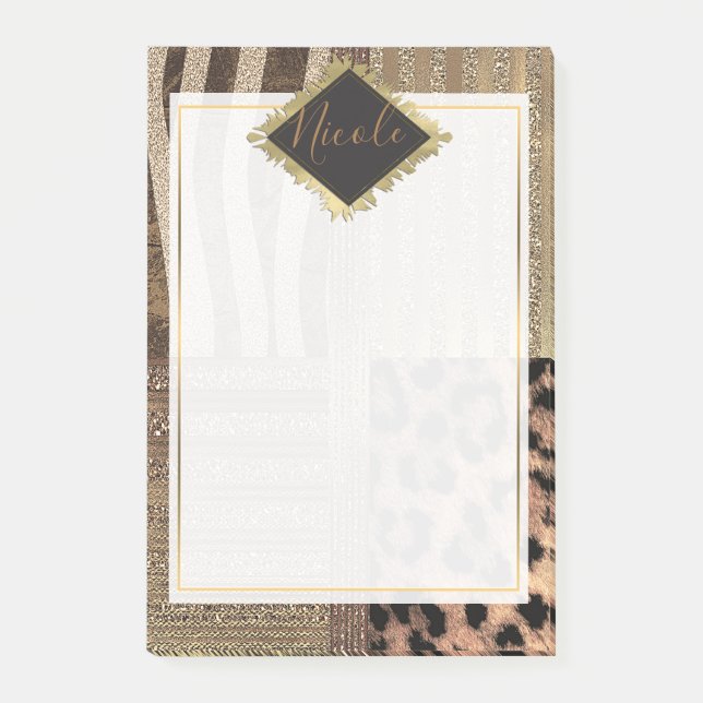Lioness Safari Chic Dschungel Glam Moderner Trend Post-it Klebezettel (Vorderseite)