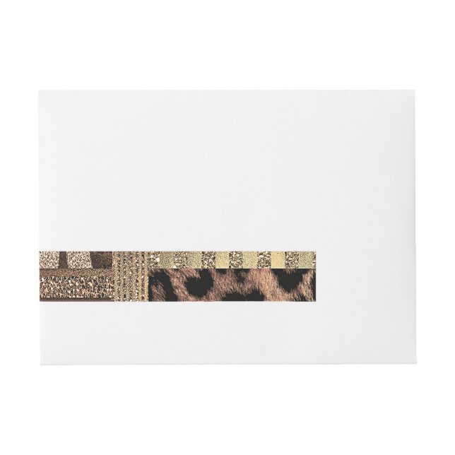 Lioness Safari Chic Jungle Glam Moderner Geburtsta Rundum-Adressaufkleber (Vorderseite)