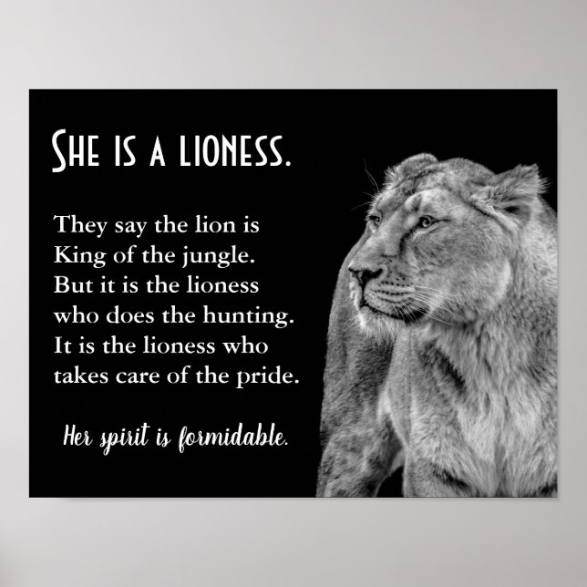 Lioness Themed Inspiration Poster (Vorne)
