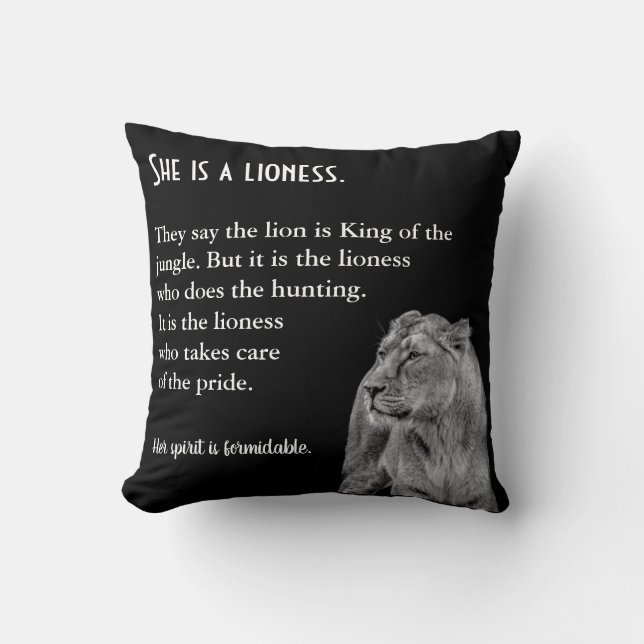 Lioness Thread Inspiration Throw Kissen (Vorderseite)
