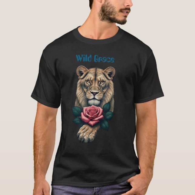 Lioness und Rose T-Shirt (Vorderseite)
