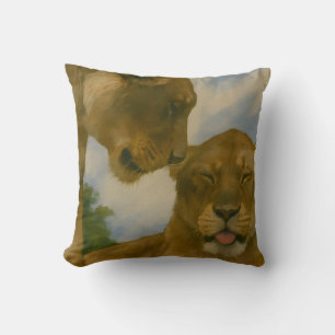 Lioness Unternehmen im goldenen Licht Kissen