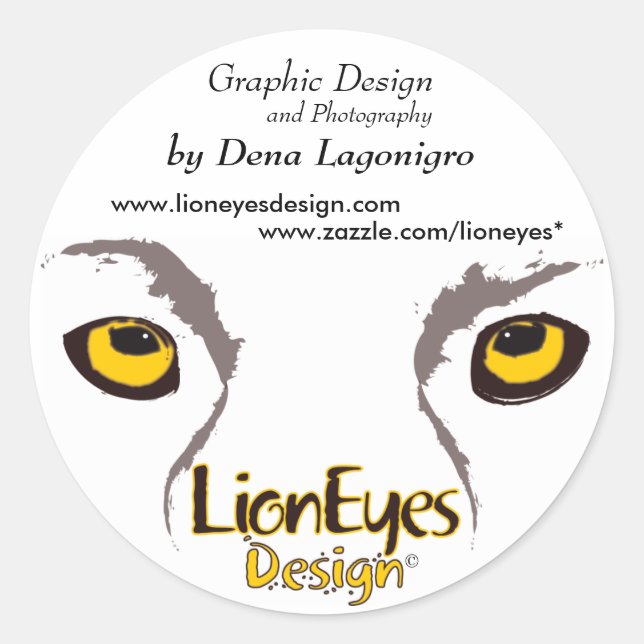 LionEyes Design Runder Aufkleber (Vorderseite)