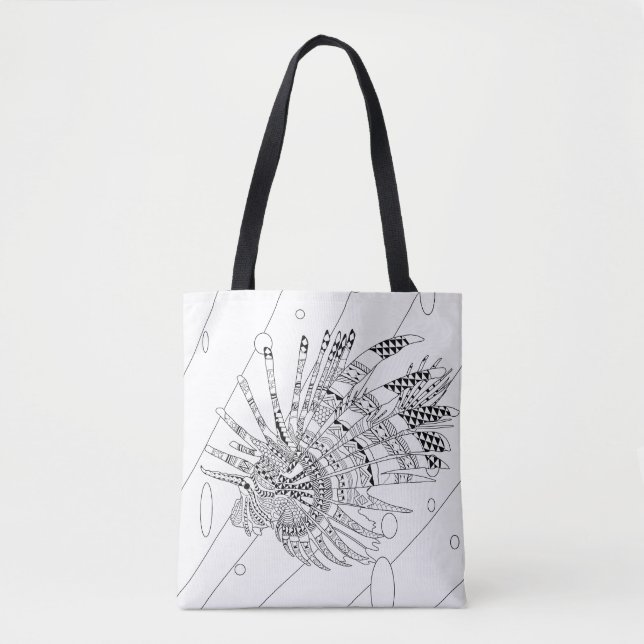 Lionfish Erwachsenenfarben Vollständige Tasche (Vorderseite)