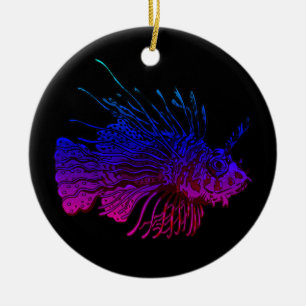 Lionfish farbenfroher Löwenfisch Übersee Felsentau Keramik Ornament
