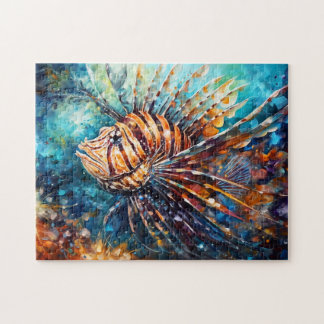 Lionfish in Expressive Ocean Oil Painting Puzzle