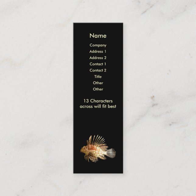 Lionfish Skinny Visitenkarte (Vorderseite)