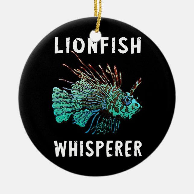 Lionfish Whisperer Funny Lion Fish Scuba Diving Keramik Ornament (Vorne)