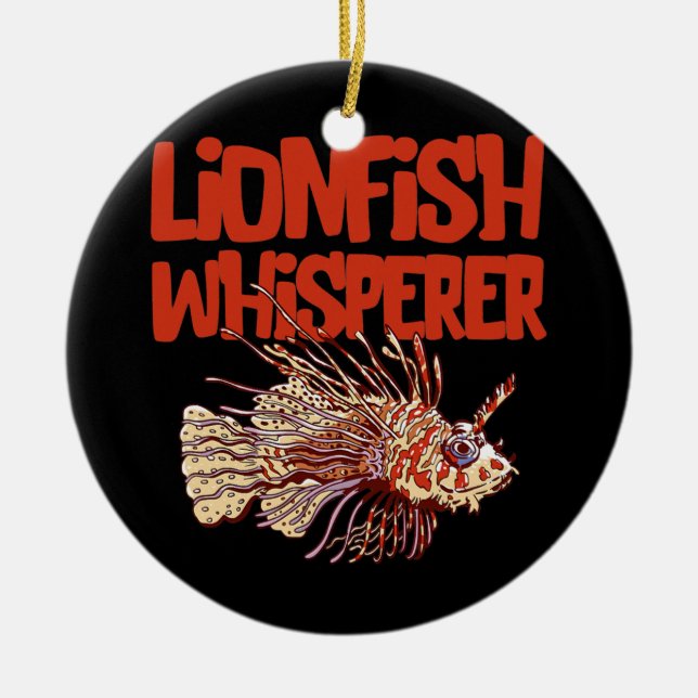 Lionfish Whisperer Sea Rock Diver Funny Lion Fisch Keramik Ornament (Vorne)