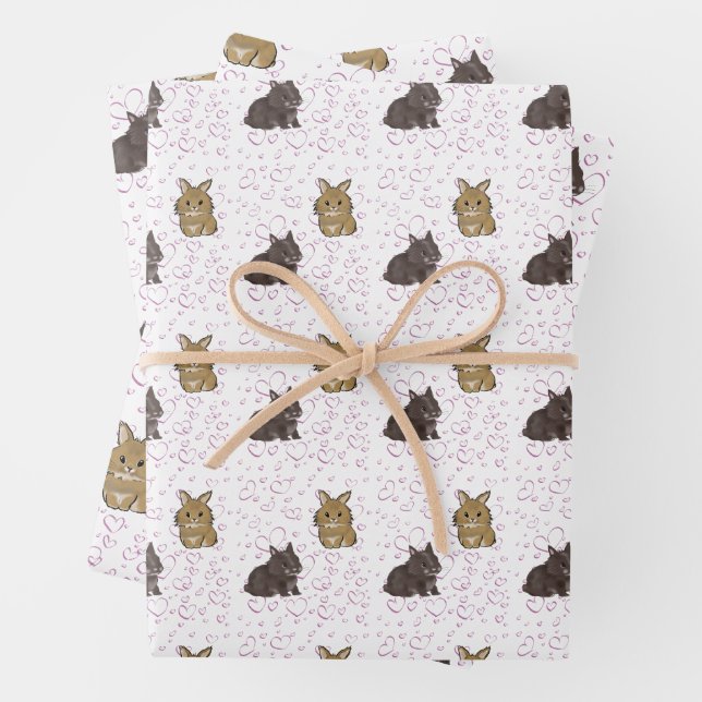 Lionhead bunnies  geschenkpapier set (Beispiel)