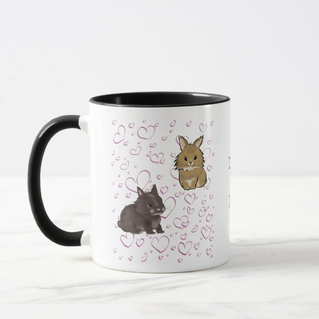Lionhead bunnies with hearts  tasse (Links)