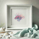 Lionische Kunst, Dichtung und Musik Poster<br><div class="desc">Ideal für Schlafzimmer,  Büroräume und Wohnbereiche in Ihrer Küstenstrasse Zuhause. Dieser tropische Fischprint zeigt eine Reproduktion meiner originalen handbemalten Aquarelllionfischkunst in Blues- und Rottönen mit einem Hauch von Gelb. Weitere tropische Meereslebewesen Kunst von Victoria Grigaliunas of Do Tell A Belle besuchen Sie www.zazzle.com/dotellabelle</div>