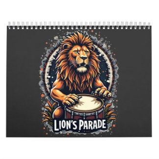 Lion's Drum Parade lustige Kunst : Majestic Lion P Kalender