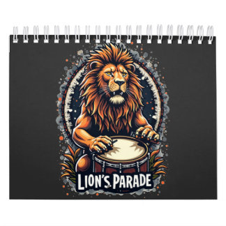 Lion's Drum Parade lustige Kunst : Majestic Lion P Kalender