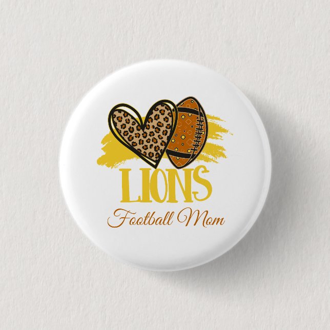 Lions Football Mama Button anpassbar (Vorderseite)