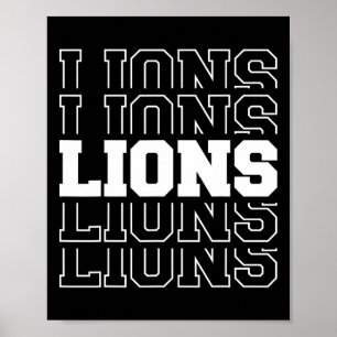 Lions Football Spirit School Mascot Game Day Teach Poster