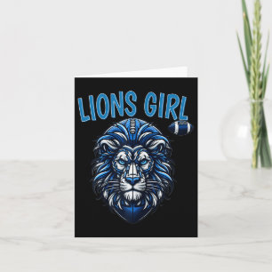 Lions for Girl Funny American Football Game Day Karte