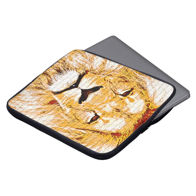 Lions Head Grunge Laptop Computer Sleeve (Vorne Oben)