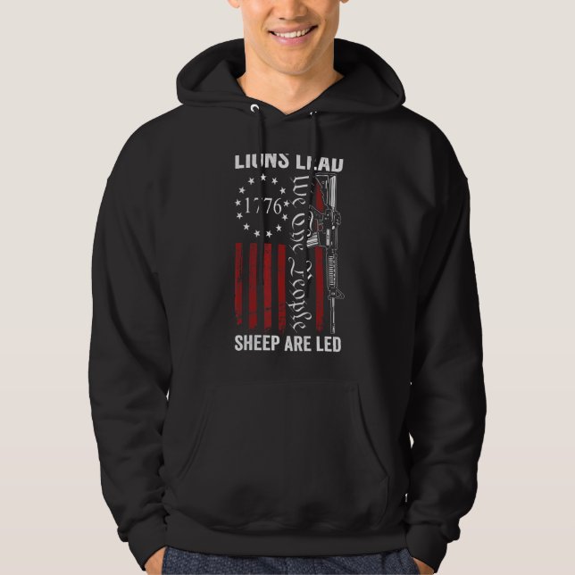 Lions Lead Sheep sind Led Pro Gun Rights 2. Änderu Hoodie (Vorderseite)