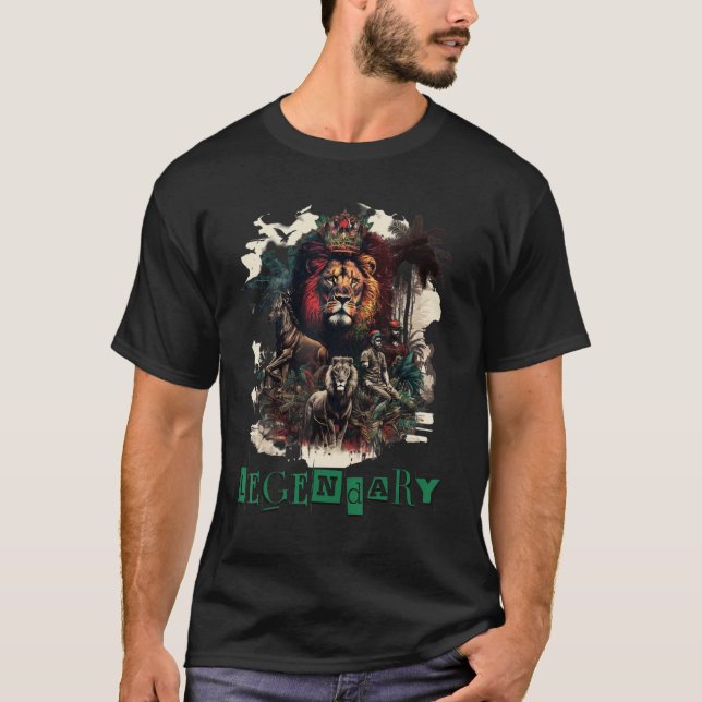 Lion's Legendary Legacy Digital Art GRAPHIC T-Shirt (Vorderseite)