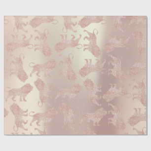 Lions Pink Rose Rose Gold Metallische Pastell Rose Geschenkpapier