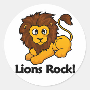 Lions Rock! Runder Aufkleber