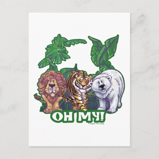 Lions Tiger Bears Oh My Postkarte (Vorderseite)