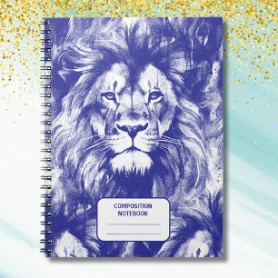 Lions Vintag Blue Pen Illustration Vintag Notizblock