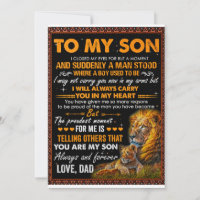 Lions zu meinem Sohn, ich schloss meine Augen für