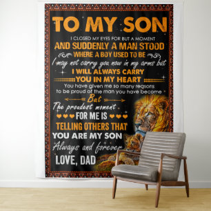 Lions zu meinem Sohn, ich schloss meine Augen für Wandteppich