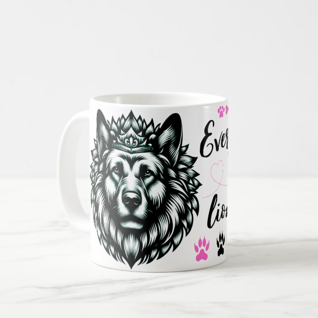 Liontherzige Loyalität: Feiern des Majestic Spir Kaffeetasse (Vorderseite Links)