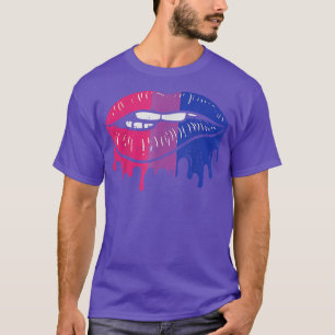 Lip Bite Retro Tropfen Art LGBT Biseuuale Colors G T-Shirt