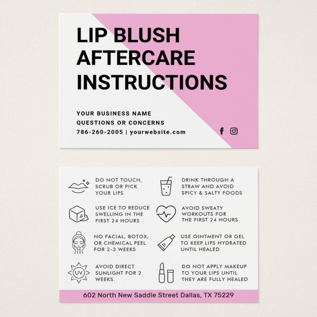 LIP BLUSH AFTERCARE INSTURCARE (Vorne & Hinten)