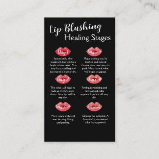 Lip Blush Aftercare-Karte mit beidseitiger Gestalt Visitenkarte