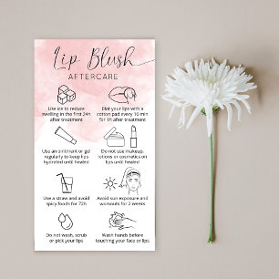 Lip Blush Tattoo Aftercare Guide Pink Aquarell Visitenkarte