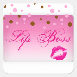 Lip-Boss-Sticker Quadratischer Aufkleber