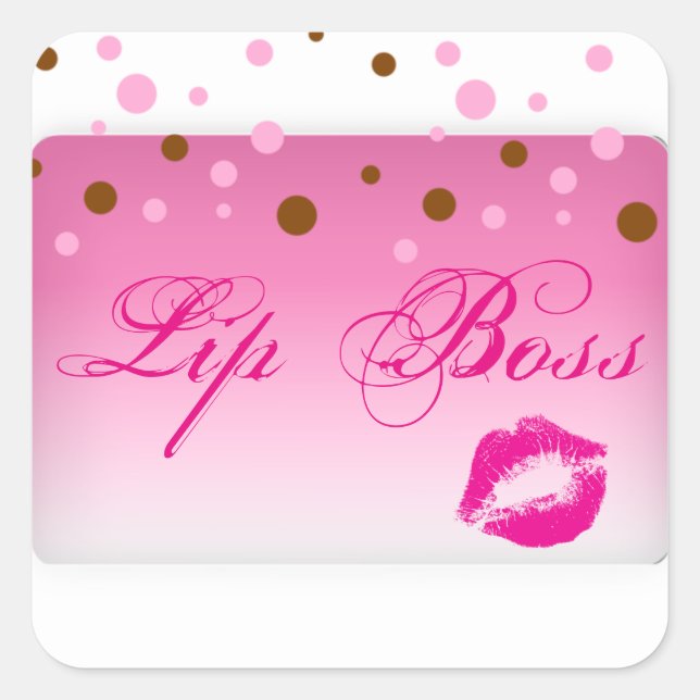 Lip-Boss-Sticker Quadratischer Aufkleber (Vorderseite)